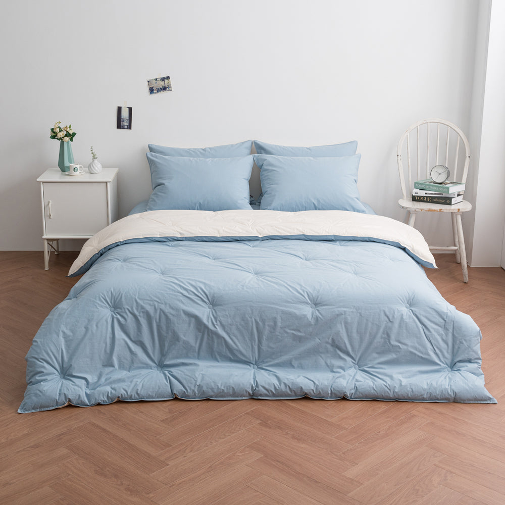 100% Cotton 60-Count Casa Mid-Season Comforter SS/Q + Pillow Cover (Colors Options)_ Korea Direct Delivery B
