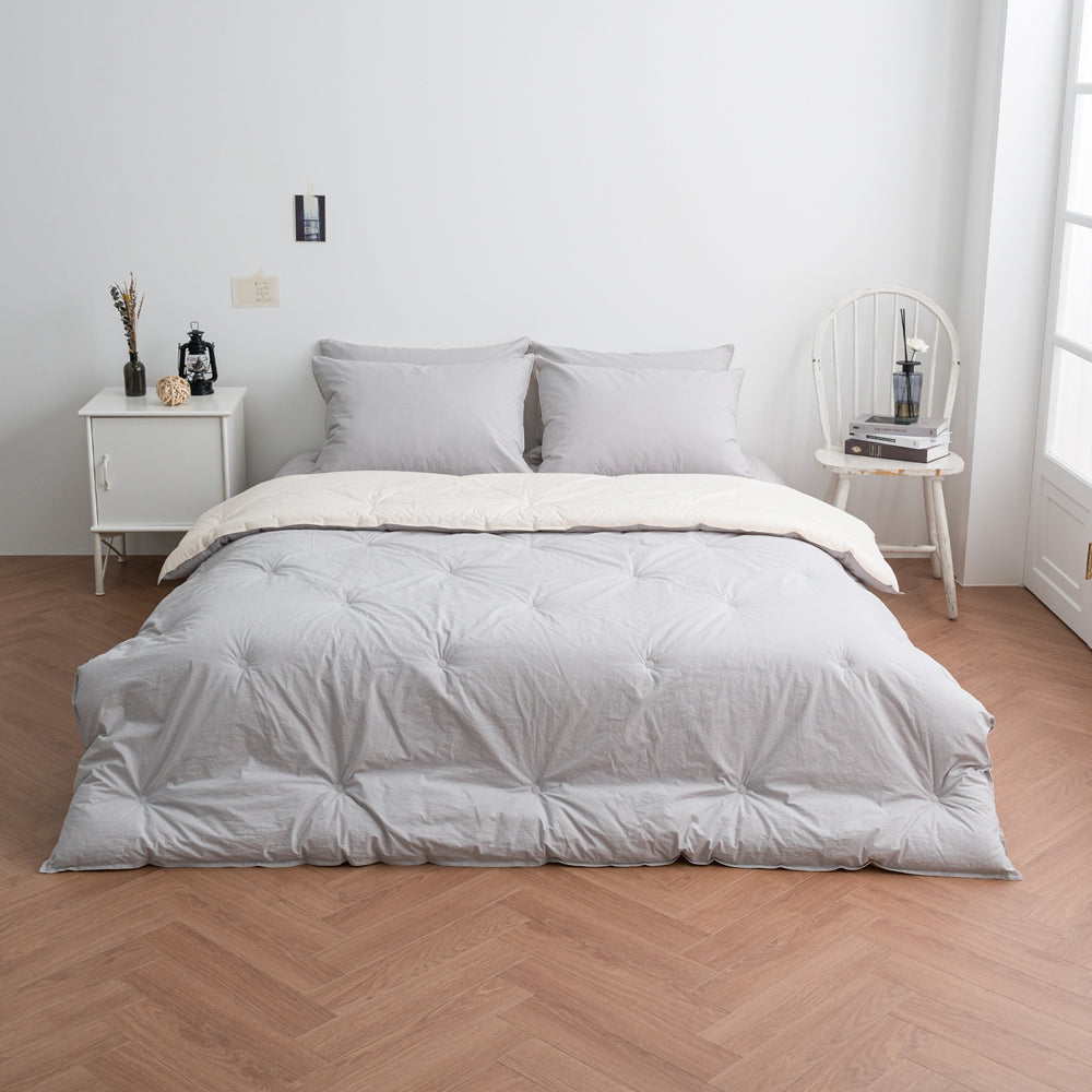 100% Cotton 60-Count Casa Mid-Season Comforter SS/Q + Pillow Cover (Colors Options)_ Korea Direct Delivery B