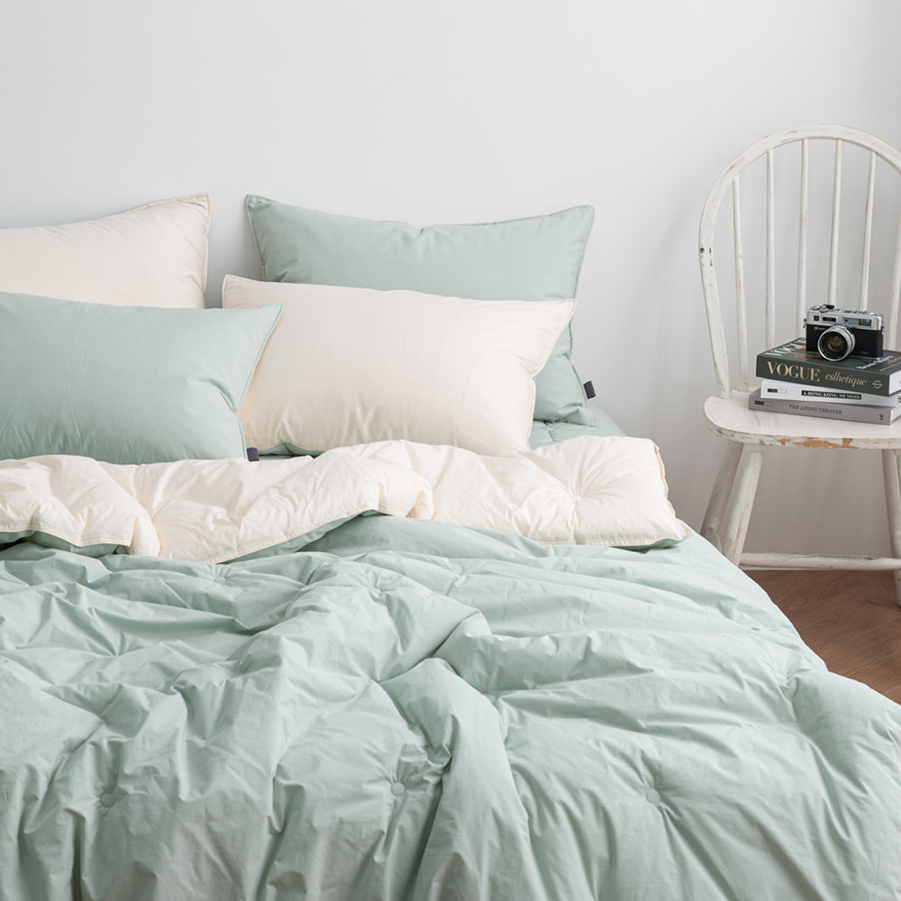 100% Cotton 60-Count Casa Mid-Season Comforter SS/Q + Pillow Cover (Colors Options)_ Korea Direct Delivery B