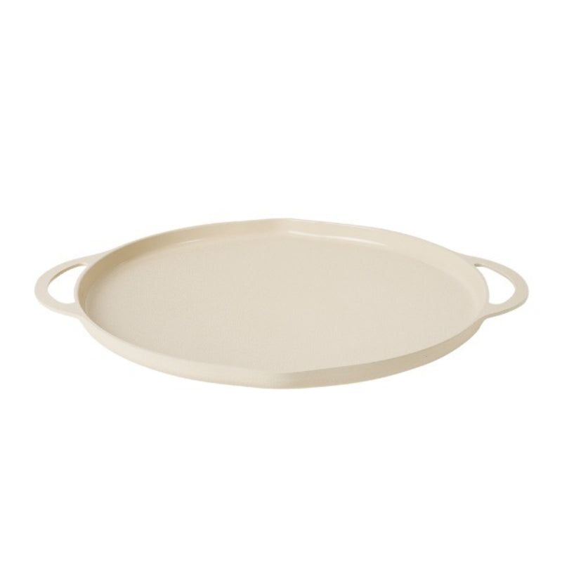 [LIHAN] Griddle Pan with wood handle 34cm Cream 