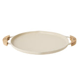 [LIHAN] Griddle Pan with wood handle 34cm Cream 