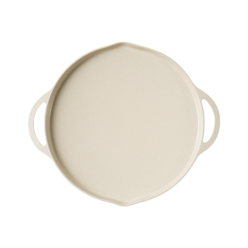 [LIHAN] Griddle Pan with wood handle 34cm Cream 