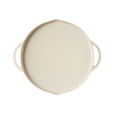 [LIHAN] Griddle Pan with wood handle 34cm Cream 