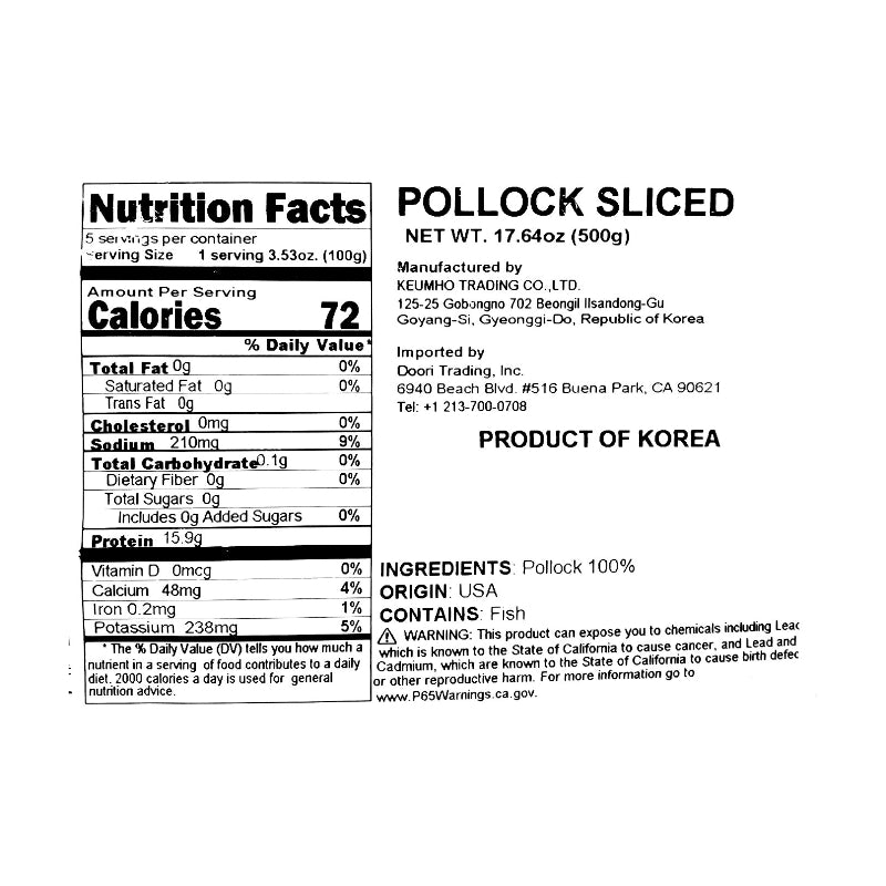 Pollock Slices 500g
