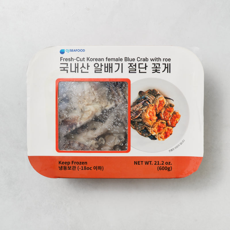 Korean Female Blue Crab Half-Cut with Roe 600g
