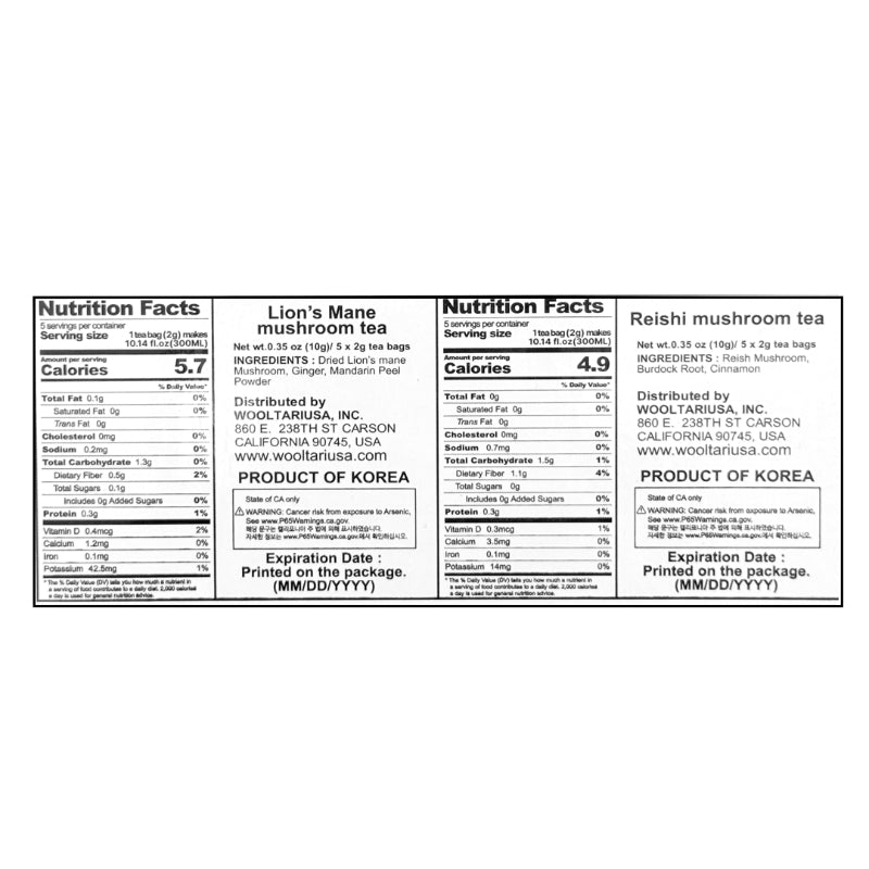 [솔룸바이오텍] 유기농 버섯차 2종 세트 (2g x 5ea x 2box) x 4박스 _무료배송(묶음)