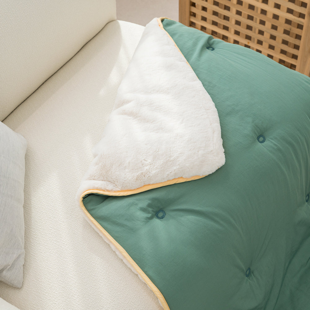 [한국직배송 E] 한길침장 극세사 담요 에코 SS/Q (색상:민트/차콜/소라)