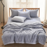 Sunny Summer Blanket Set – 100% Rayon (SS/Q) + Pillow Cover (Blue/Gray)_ Korea Direct Delivery D