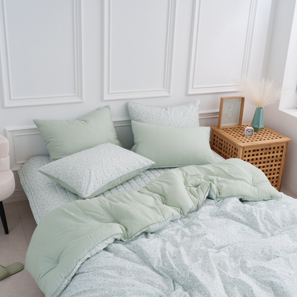 Hangil Bedding Winter Comforter – DTP Fabric 100% Modal, Sharon SS/Q (10oz) (Colors: Mint / Pink)_ Korea Direct Delivery B