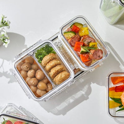 [한국직배송 C] 고트만 네오크리스탈락 트라이탄 밀폐용기 6종 화이트/블랙