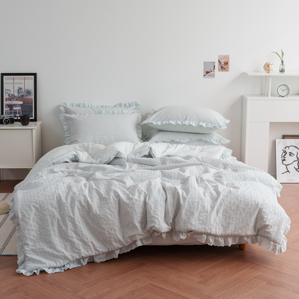 Hangil Bedding Winter Comforter – Dobby Fabric 100% Modal, AIYU Edition SS/Q (10oz) (Colors: White / Mint Gray / Blue)_ Korea Direct Delivery A