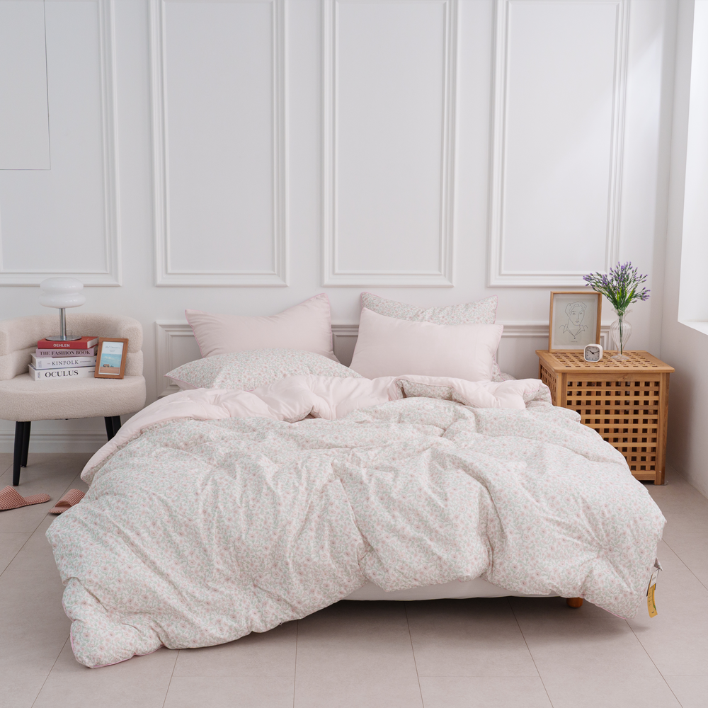 Hangil Bedding Winter Comforter – DTP Fabric 100% Modal, Sharon SS/Q (10oz) (Colors: Mint / Pink)_ Korea Direct Delivery B