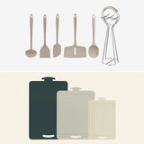 Harmony Silicone Kitchen Tool 5-Piece Set with Stand + Cutting Board Set 3-Piece Set Option_Korea Direct Delivery A