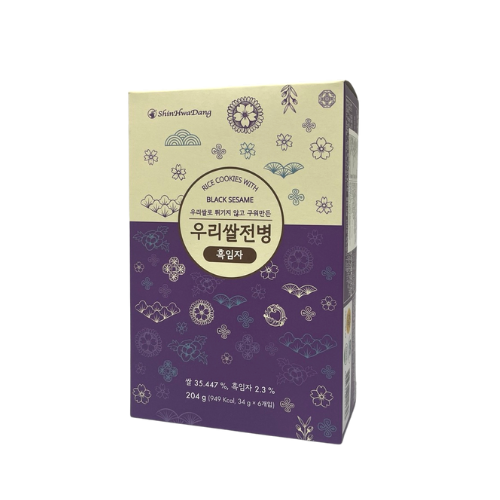 Korean Rice Almond Crepe 204g + Green Crepe 204g + Black Sesame Crepe 204g (Set)