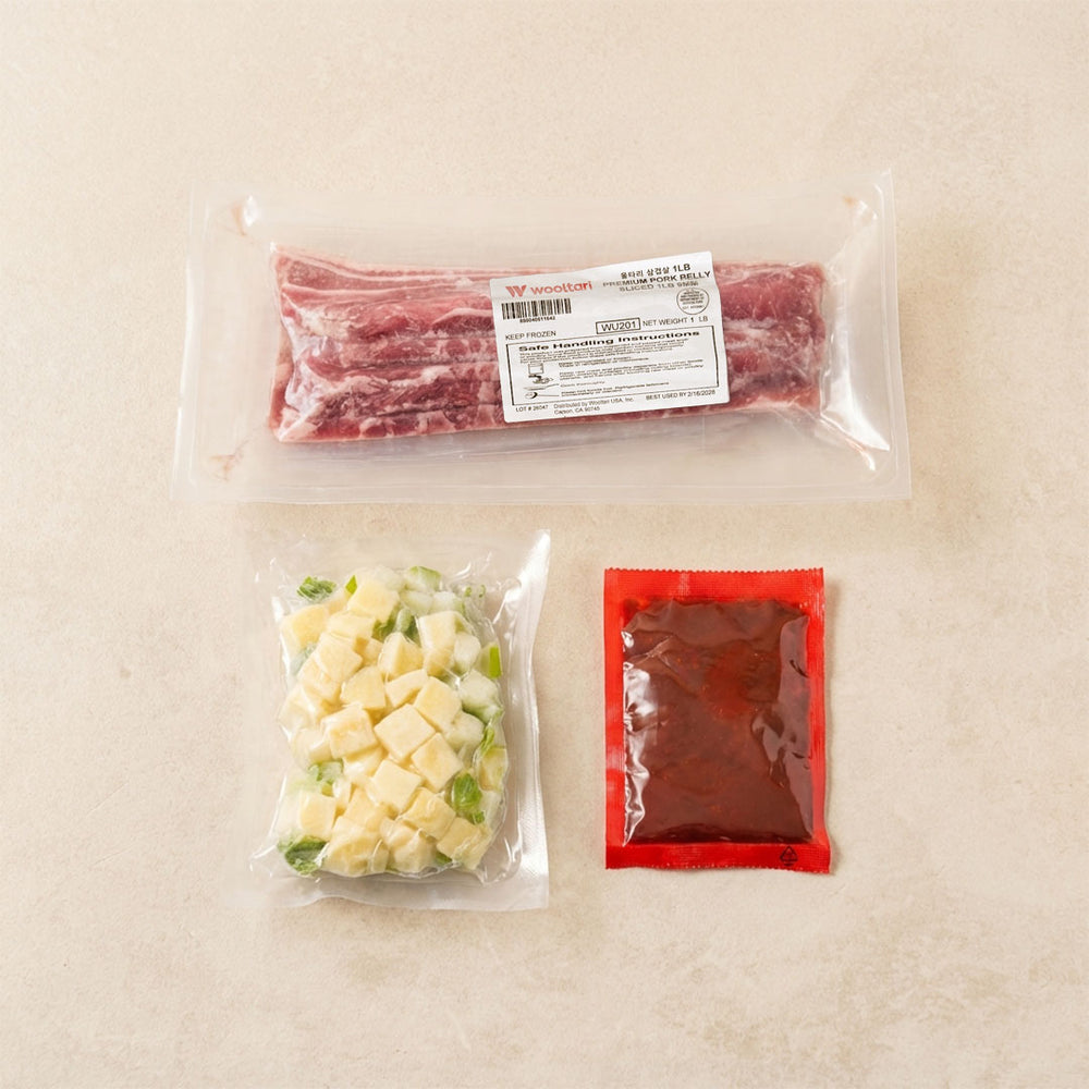 [울타리] 삼겹살 짜글이찌개 한끼 키트 (삼겹살 1lb + 짜글이찌개 소스 300g)