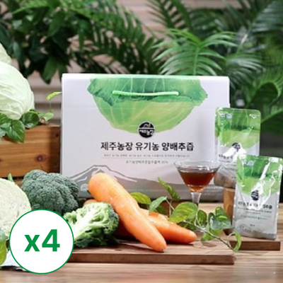 [제주농장] 유기농 양배추즙 (80ml x 30포) x 4박스_무료배송특가 (묶음)