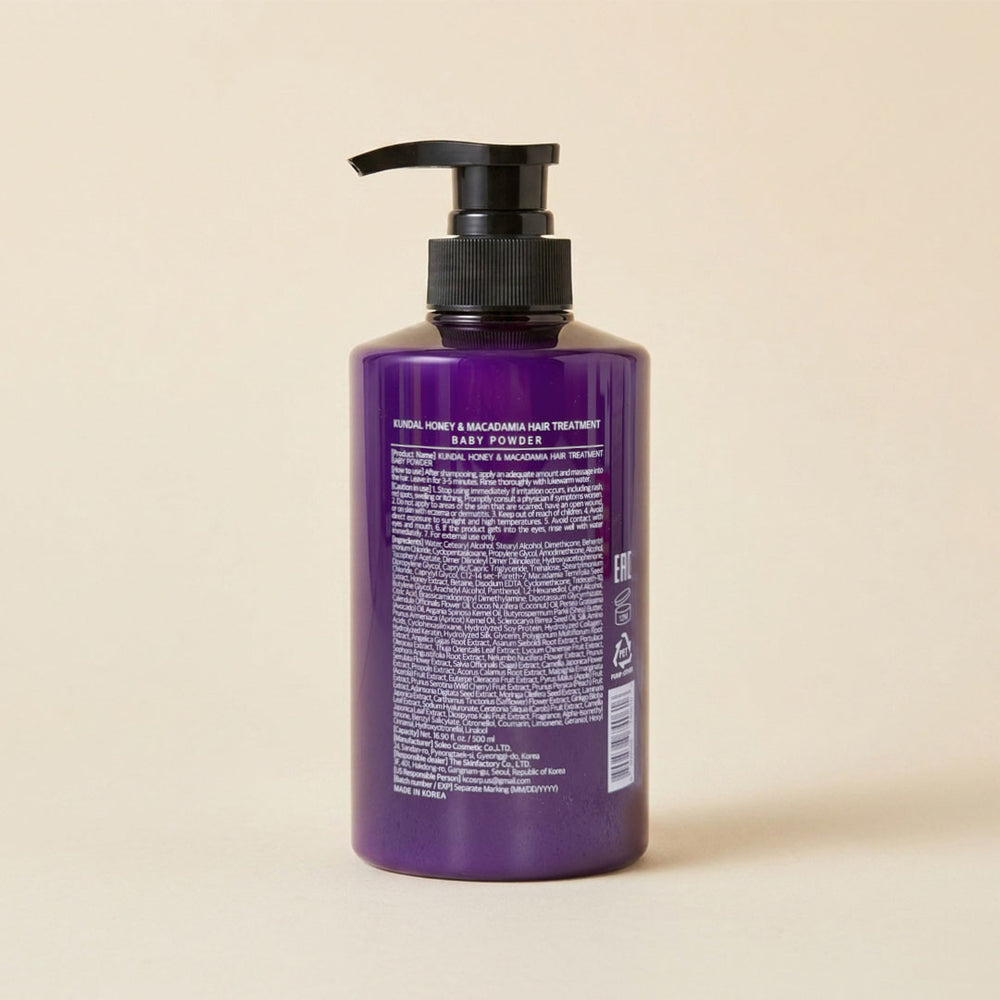 [쿤달] 허니앤마카다미아 프로틴 트리트먼트 베이비파우더향 (Baby Powder) 500ml