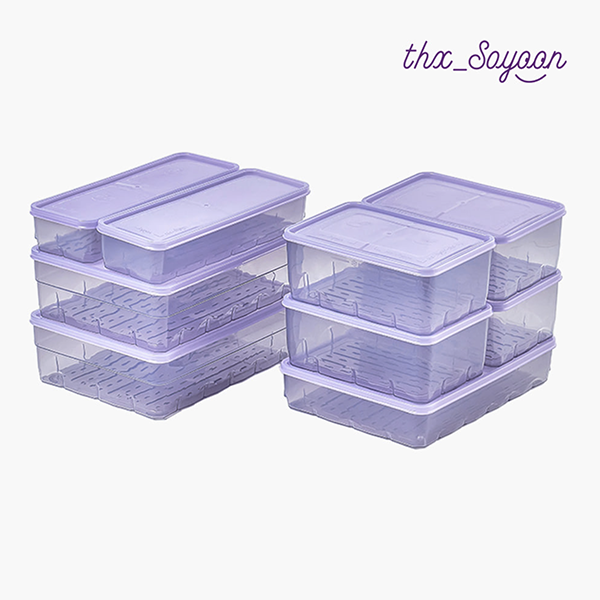 Freezer Container Only Big Size Set 10P (Pink/Lavender/Gray)_Korea Direct Delivery D