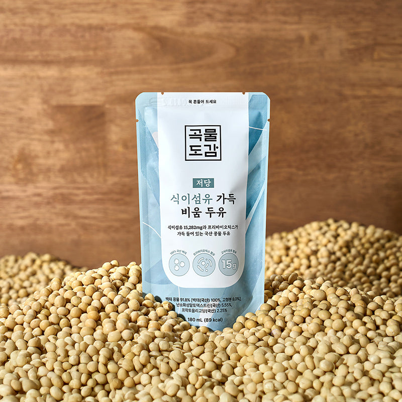 [곡물도감] 식이섬유 가득 비움두유 (180ml x 15팩) x 3팩 (묶음)_무료배송