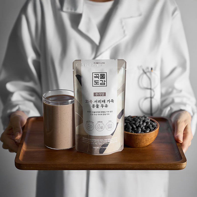 [Gokmul Dogam] Black Bean Soy Milk with 21 Multigrain (180ml x 15) x 2box_ Free Shipping