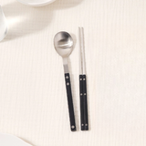 Sentier Satin Spoon + Chopstick Set Black