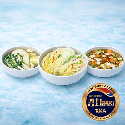 [한국직배송 D] 김치품평회 콕김치 경기도식 백김치 2kg + 나박물김치 1kg + 동치미 1kg