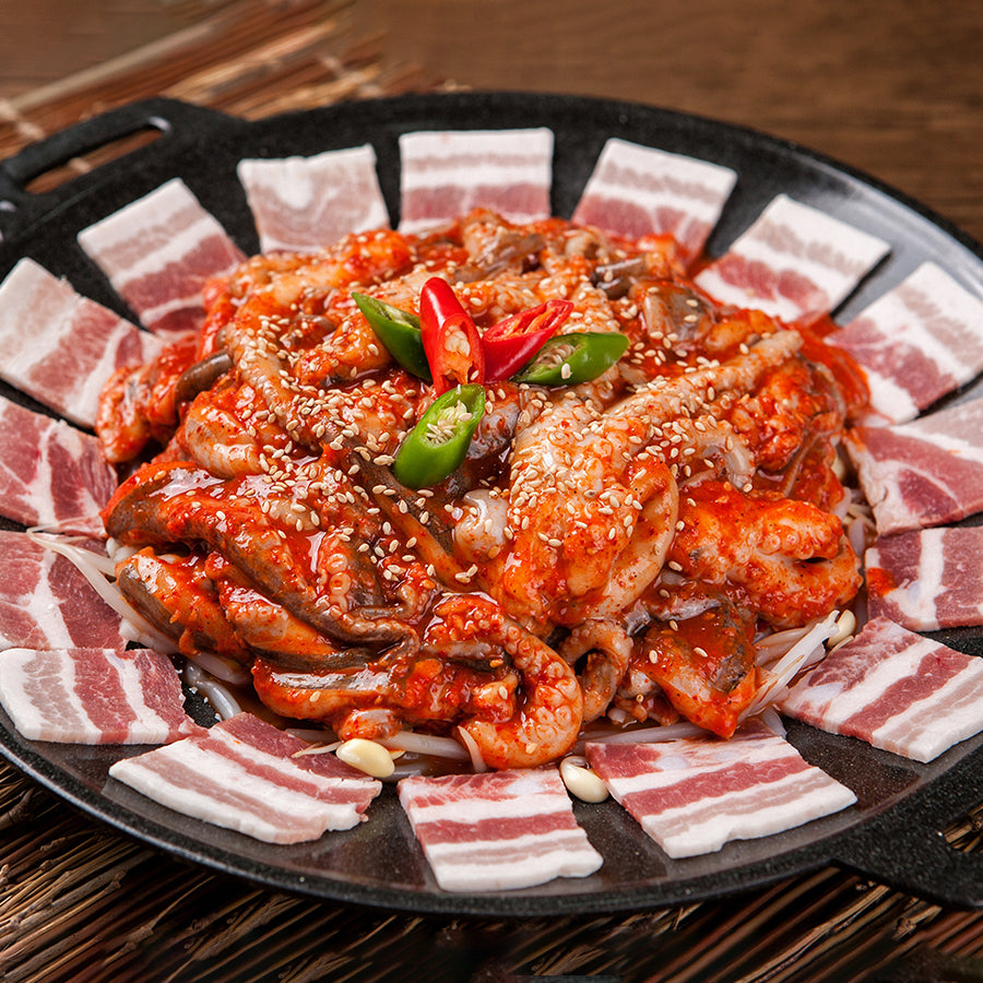 Hanam Jukkumi Normal Spicy Taste 350g x 3 Packs+ Slice Pork Belly 1LB
