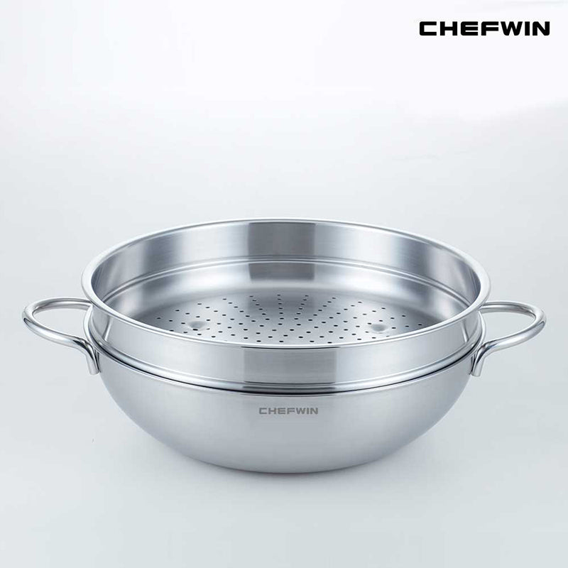 [한국직배송] 쉐프윈 316STS 통5중 파티웍 28cm / 32cm