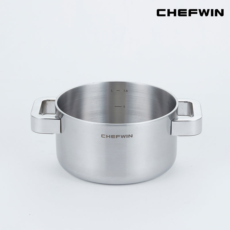 [한국직배송] 쉐프윈 316STS 통5중 양수냄비 16cm/20cm/24cm