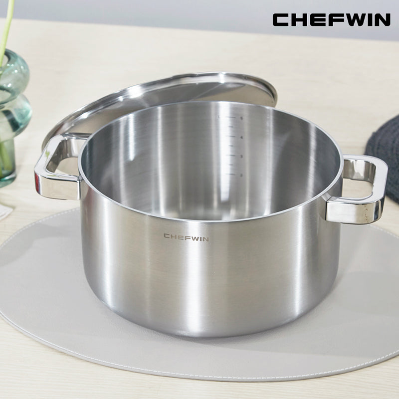 [한국직배송] 쉐프윈 316STS 통5중 양수냄비 16cm/20cm/24cm