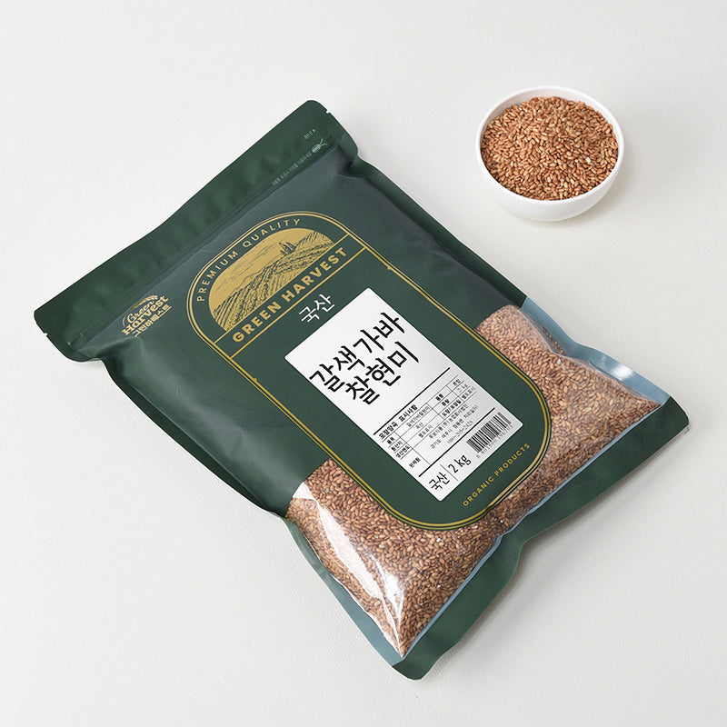 [그린하베스트] 국산 갈색가바 찰현미 2kg x 3팩ㅣ*증정* 찰보리쌀 800g_ 무료배송특가 (묶음)