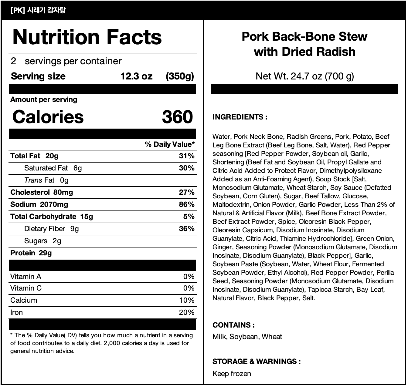  nutrition facts