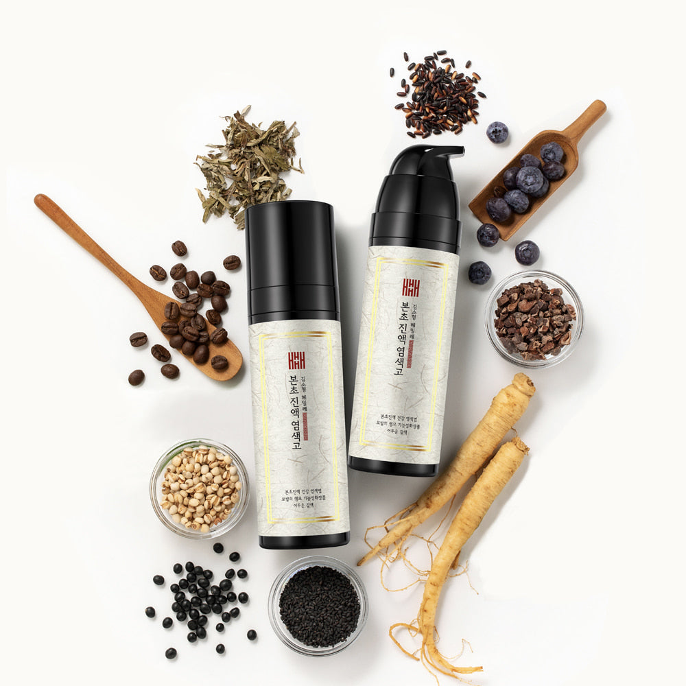 Herbal Hair Dye + Boncho Scalp Serum + Boncho Toning Grain Cleanser_Korea Direct Delivery F